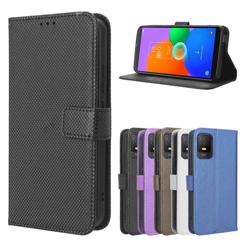 Suitable for TCL 403/503 phone case, TCL 505 phone case with diamond pattern, card slot, 50LE flip cover with strap, 502