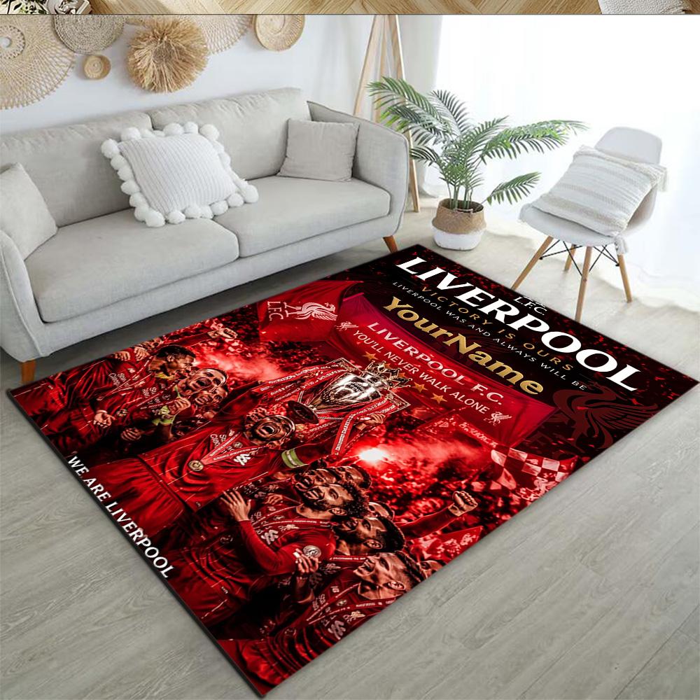 Liverpool Customized Name Carpet Suitable for Foyer Kitchen Dining Room Dormitory Anti-slip Rug Office home decor Perfect Birthday/Christmas Gift Idea