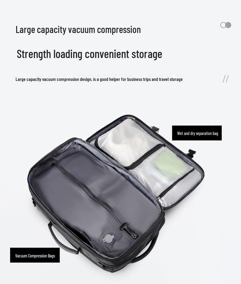 Multifunctional Travel Laptop Backpack, Expandable Vacuum Compressible Carry-On, Single Shoulder Bag for Men and Women