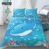 Home Living Luxury 3D Cartoon Shark Print 2/3Pcs Soft Duvet Cover and PillowCase Kids Bedding Sets Queen and King EU/US/AU Size