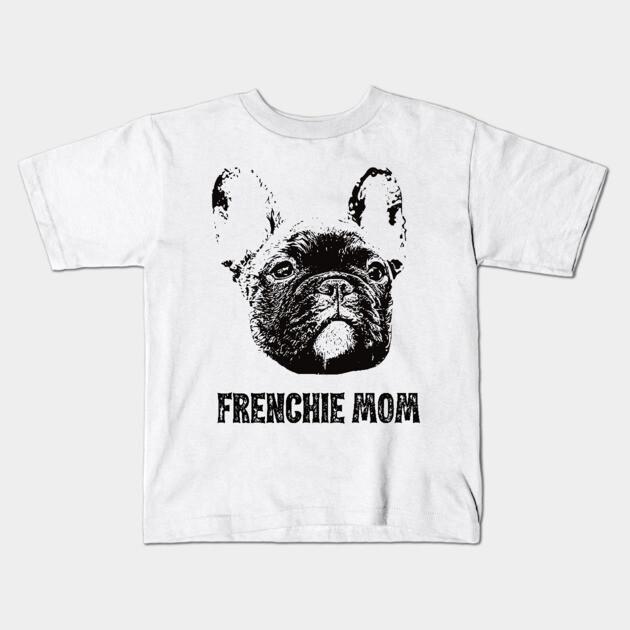 Boys Girls Soft Cotton Graphic Tees Frenchie Mom French Bulldog Breathable Daily School Wear Kids T-Shirts