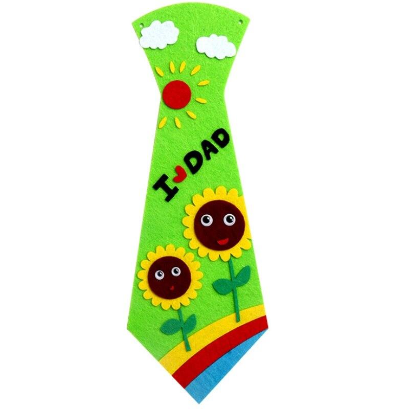 Children DO-IT-YOURSELF Ties Crafts Kindergarten Handmade Tie Educational Toys Fathers Day Birthday Gifts Non Woven Clothing