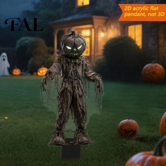 Weather Resistant Yard Decor Halloween Scarecrow Garden Stake, 2D Flat Creepy Zombie Ornament, Spooky Doll Decorative Signs Decoration, Scary Art Sign