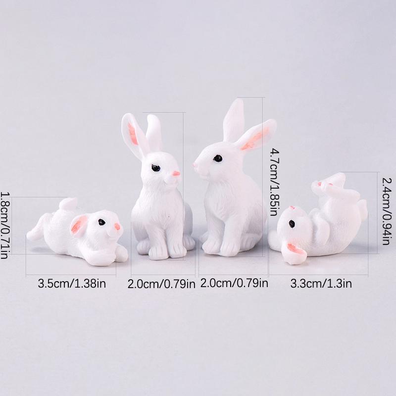 1Pc Cute Rabbit Easter Miniature Resin Craft Mini Bunny Ornament Fairy Garden Supplies Home Figurine Animal Garden Ornament