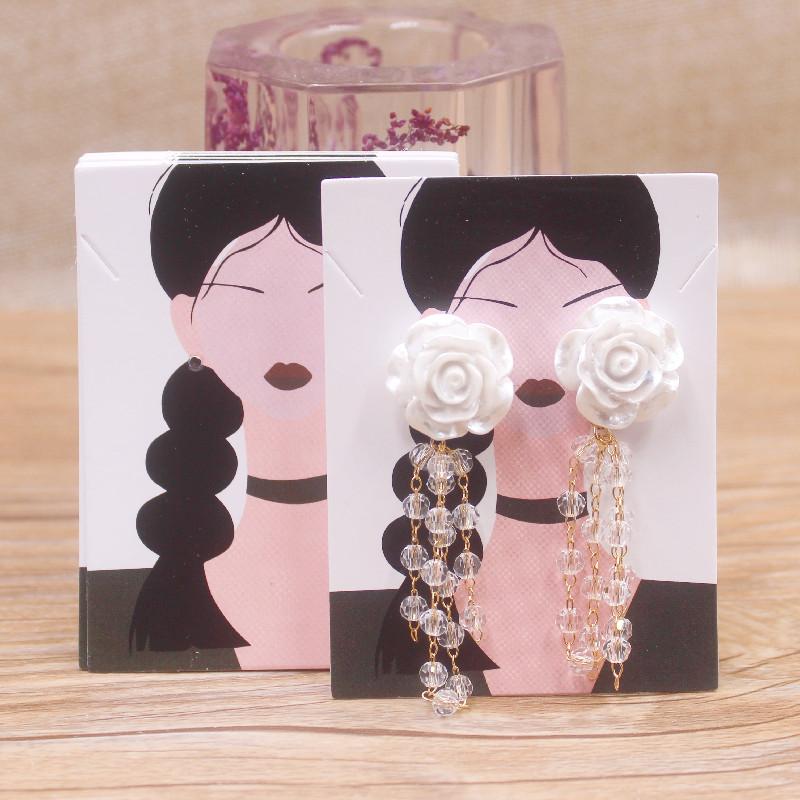 Комплект украшений Zerong из 50 предметов, упаковка карточек, серьги и ожерелья в цветочном стиле, демонстрационные карточки