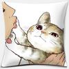 Серия декоративных наволочек с рисунком мультяшного кота, квадратная, для украшения дома и офиса, Funda De Almohada
