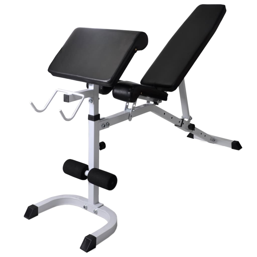 Adjustable Weight Bench with Rack Barbell and Dumbbell Set 60.5 kg