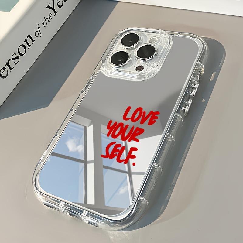 Чехол для телефона с зеркальной поверхностью «Любовь к себе» для iPhone 17 16 15 Pro Max 14 13 12 11 7 8 Plus X XR XS MAX SE2 Ударопрочный мягкий чехол
