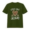 Faith Bible Blessed Christian Cheeta Leopard Love Like Jesus T Shirt Vintage Washed Homme Graphic Fashion Casual Stretched