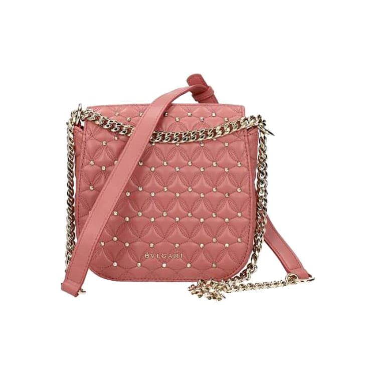 BVLGARI Cow Leather Shoulder Bag, Crossbody Bag Mini Women's Pink 285430