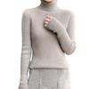 Tuten Turtleneck Knit Long Solid Travel Women's Sweater, Ribbed, Sleeve, Color, Stretchy, Warm, Casual, Stylish, Elegant, Slimming, (Camel-M)