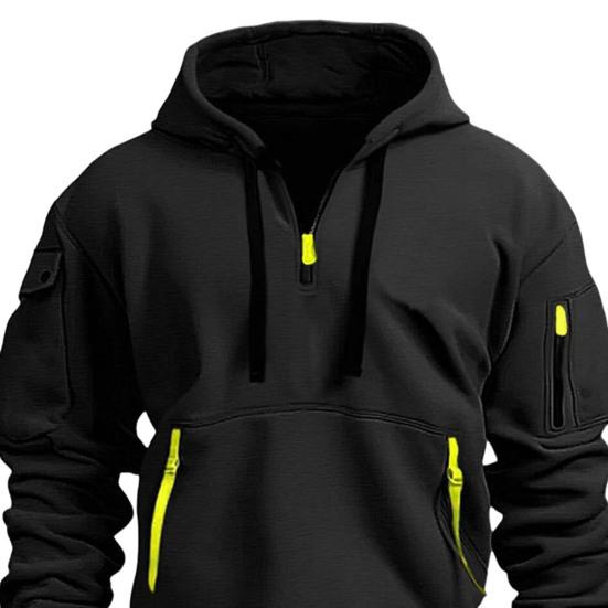 2Pcs/Set Men Sports Suit Hooded Drawstring Long Sleeve Pockets Sweatshirt Elastic Waist