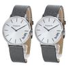 Coach Storage Box Pair Watch Set, Two-piece, Matching Metallic Gray Leather Watches for Adults, 1450315514503155