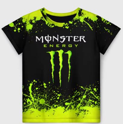Men's Summer Monster Energy Brand 3D Printed T-Shirt Casual Quick-Drying Breathable Short Sleeve
