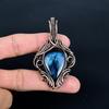 Labradorite Pendant, Handmade Gemstone 999 Copper Wire Wrapped Pendant Antique Jewelry, For Gift Silver Jewelry