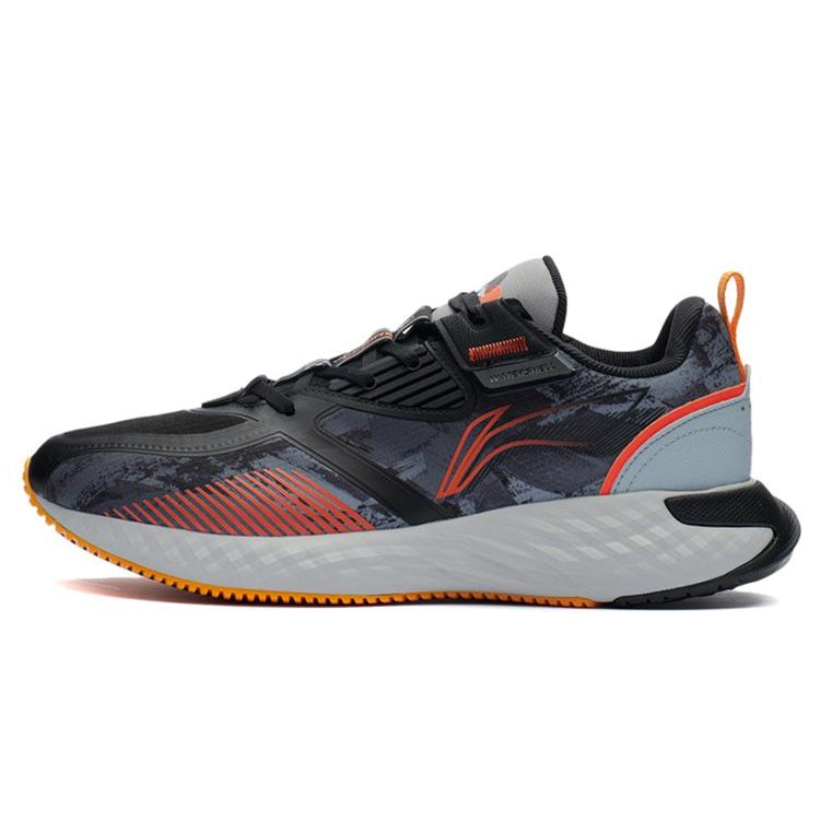 Li Ning Cloud Shield Амортизация Нескользящие Износостойкие Низкие Беговые Кроссовки Мужские Серые AGLR233-1
