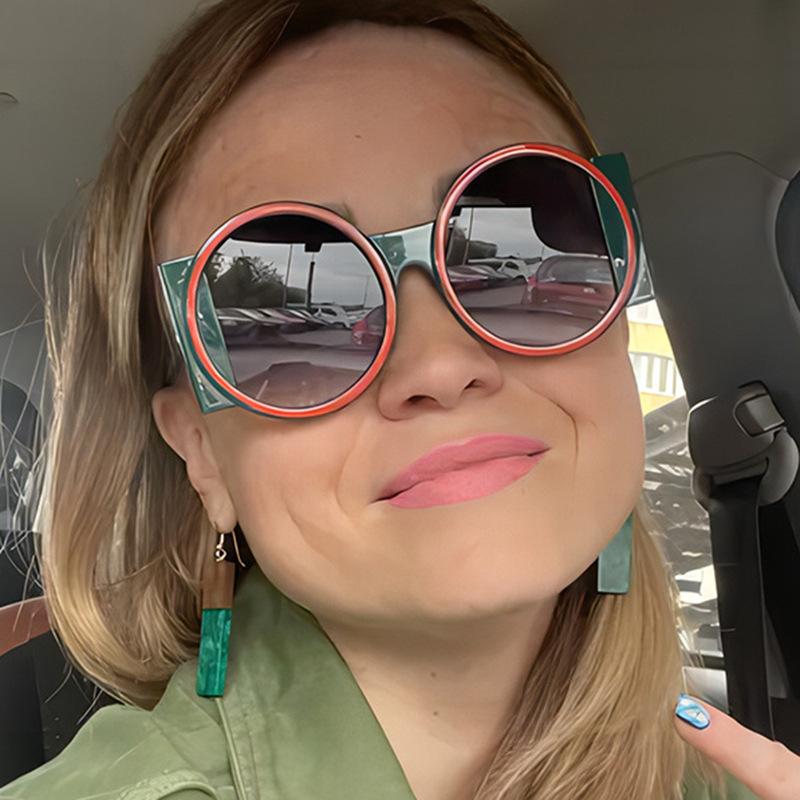 Новые модные круглые солнцезащитные очки для женщин и мужчин, уникальные контрастные оттенки, очки в стиле Y2K, ретро градиентные солнцезащитные очки, солнцезащитные очки UV400