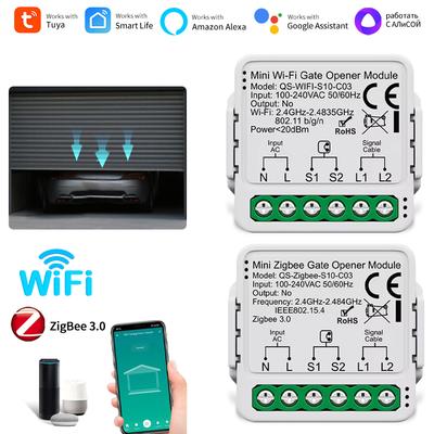 Tuya WiFi Zigbee Умный контроллер открывания гаражных ворот 110В 240В Моторизованный модуль открывания ворот с голосовым управлением для Smart Life