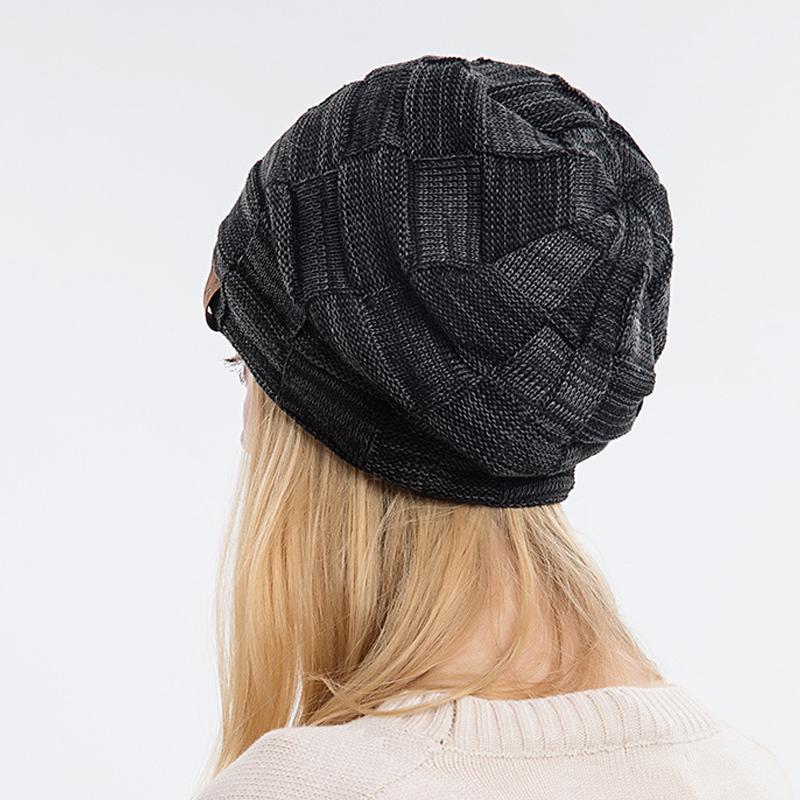 Осенне-зимняя шапка женская бархатная разноцветная шерстяная вязаная шапка теплая шапка Skullies шапка лыжная кепка с напуском уличные кепки ветрозащитная шапка