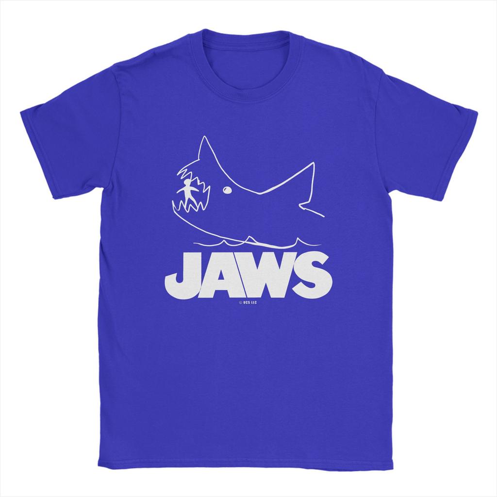 Jaws Movie T Shirt Hip Hop T-Shirts Short-Sleeved Vintage Tops Summer 100% Cotton O Neck Plus Size 5XL Tees