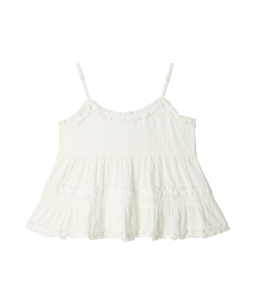 VIKINI VENDER Mary Frill Tiered Sleeveless Top