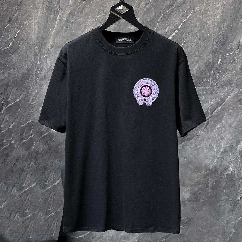 8930 CHROME HEARTS Summer New High Quality Cotton Round Neck Loose Large Size Men's and Women's T-shirt Couple T-shirt