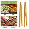1/2 шт. бамбуковые щипцы для тостера, магнитные щипцы для сервировки еды, мини-нескользящие бамбуковые принадлежности для салата с беконом и хлебом