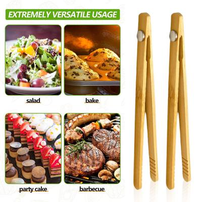 Yousheng 1/2 шт. бамбуковые щипцы для тостера магнитные щипцы для сервировки еды кулинарные мини-нескользящие бамбуковые принадлежности для бекона, хлеба, салата
