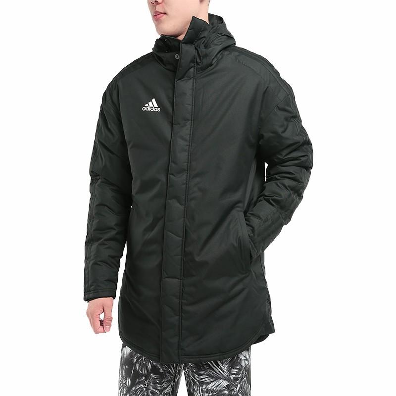 Adidas Jkt18 Стандартная парка на молнии теплая хлопковая куртка зимняя мужская куртка черного цвета BQ6594