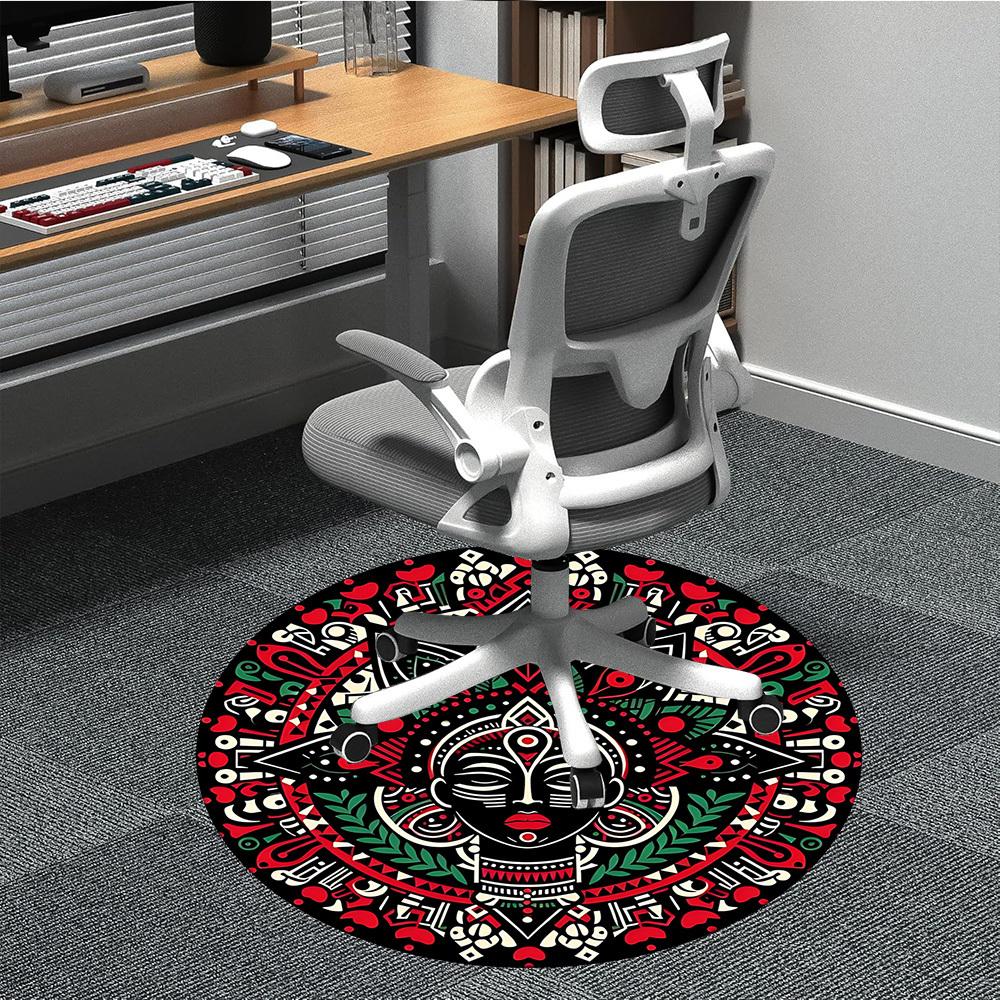 1pc Mandala Art Chair Carpet for Office, Soft and Durable Office Rug for Interior Decoration, Perfect for Office yy251227098