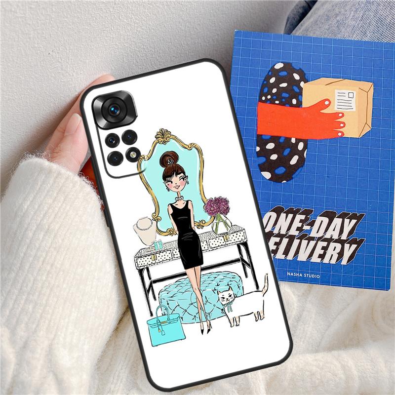 Чехол Funda New York Lady Girl для Xiaomi Redmi Note 14 Pro 13 9 10 11 12 9S 10S 11S 12S Redmi 13C 10C 12C 14C