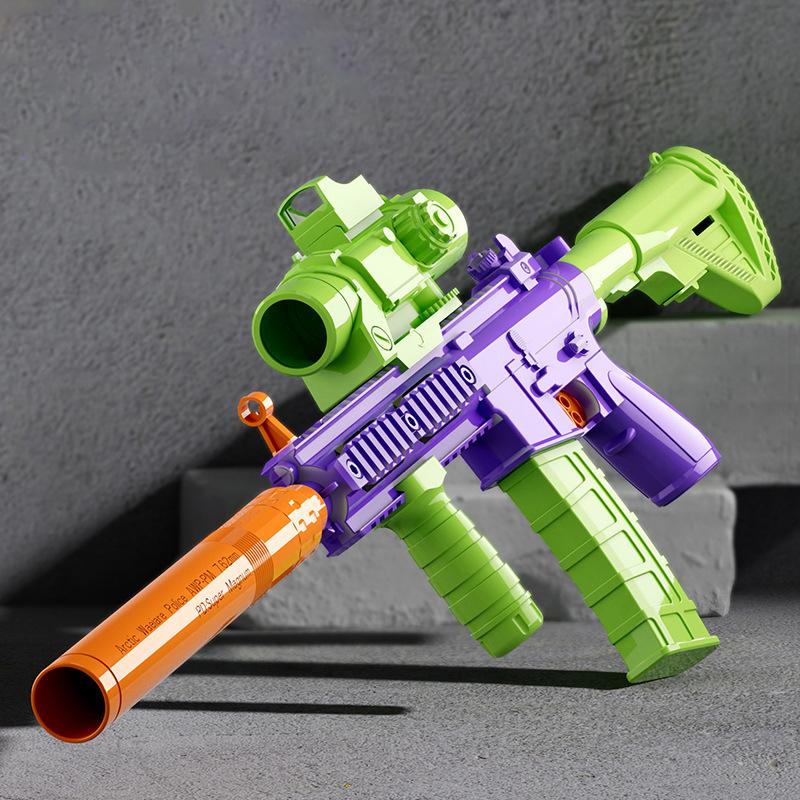 Игрушечный пистолет-морковка M416, собранный под действием силы тяжести, детский пистолет с мягкими пулями и функцией выброса гильз, муляж пистолета