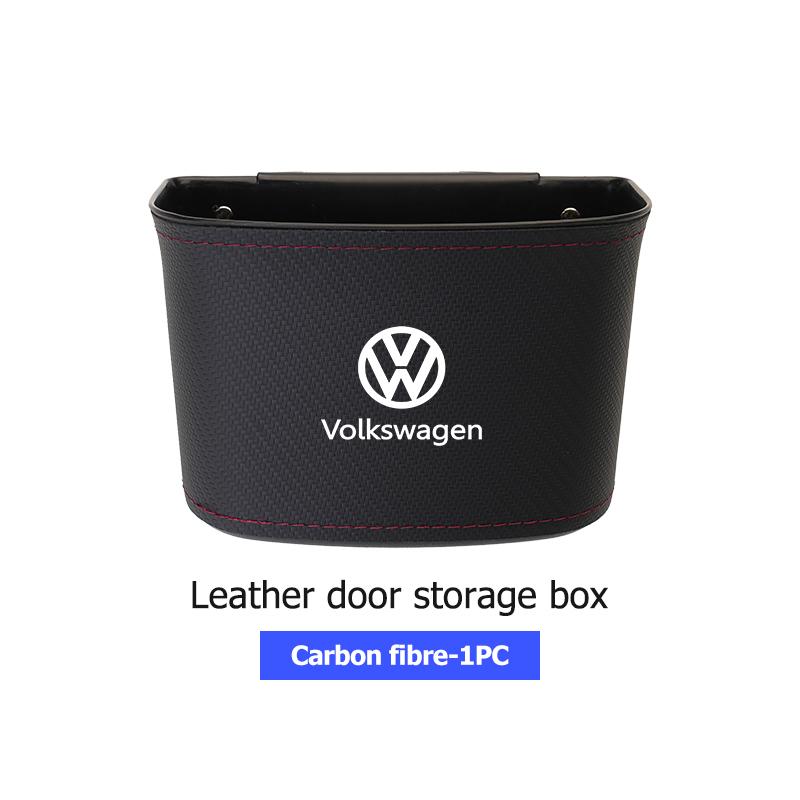 W164Leather Car Door Storage Box Phone Pocket Hanging Organizer For Volkswagen Golf 4 5 6 Tiguan Polo Scirocco Jetta CC