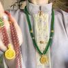 Этнический стиль Полый Резной Мешочек Удачи Подвеска Зеленый Имитация Нефрита Ручная Работа Бисерное Длинное Ожерелье