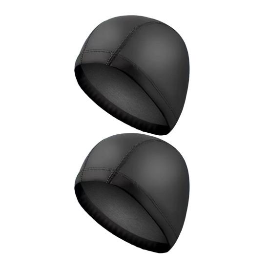 2Pcs Adults Swim Cap Water Resistant Elastic Breathable Long Short Hair Swimming Hat Solid Color Men Women Swimming Pool Cap