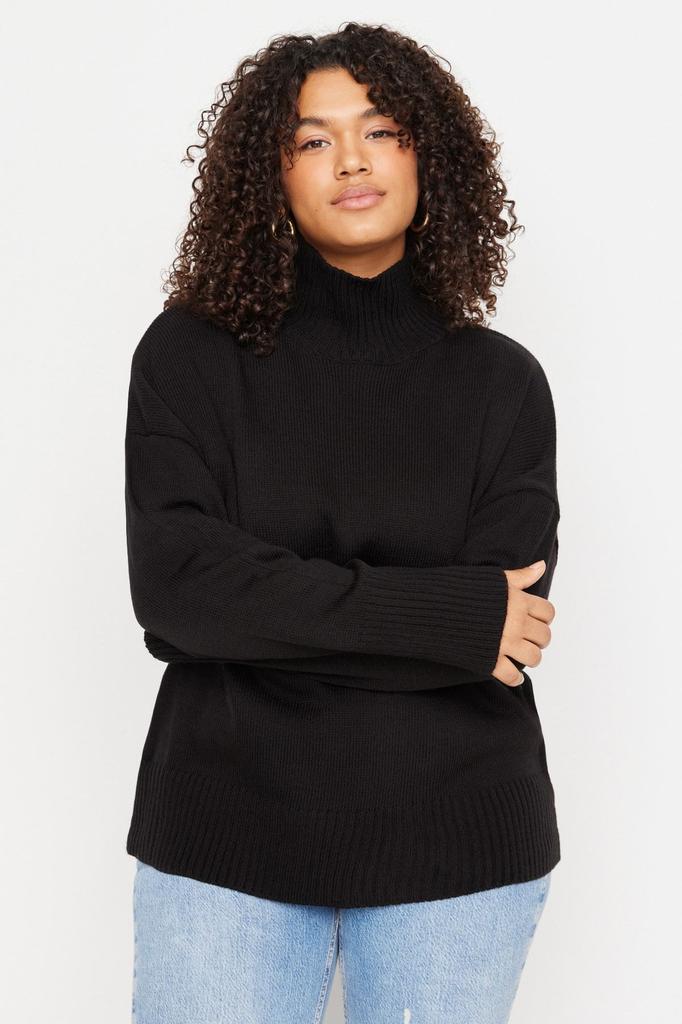 Женская мода, новый свитер больших размеров, водолазка с корицей, трикотаж с низкими плечами, свитер