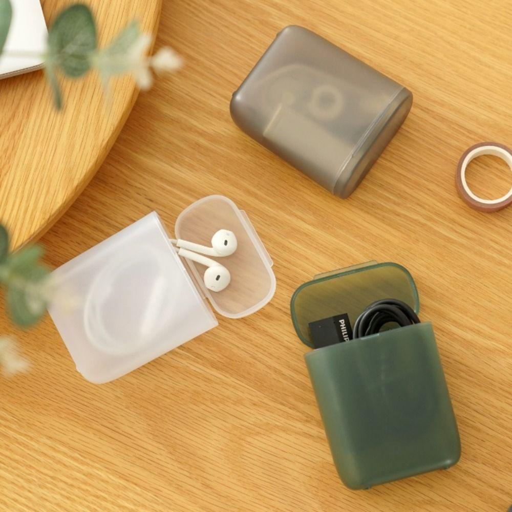 With Cover Cable Wire Container Box Transparent Mobile Phone Charger Box Desktop Storage Box