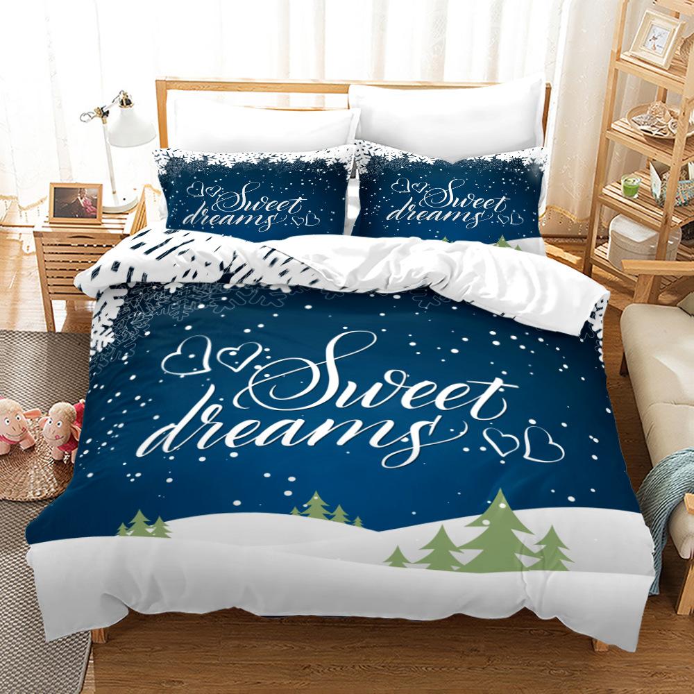 3D Merry Christmas Комплект постельного белья King Queen Bed Down Пододеяльник Наволочка 2/3 шт. Покрывало Happy New Year Роскошный домашний текстиль Подарок