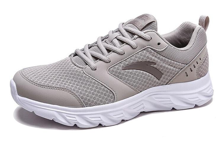 Men's Sneakers Anta Comfortable Cushioning Breathable Lightweight Low top Running Shoes Men's Gray White