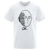 Summer One Punch Man Saitama Teacher Character Harajuku Man T-shirt Short-sleeved Anime Fashion Top