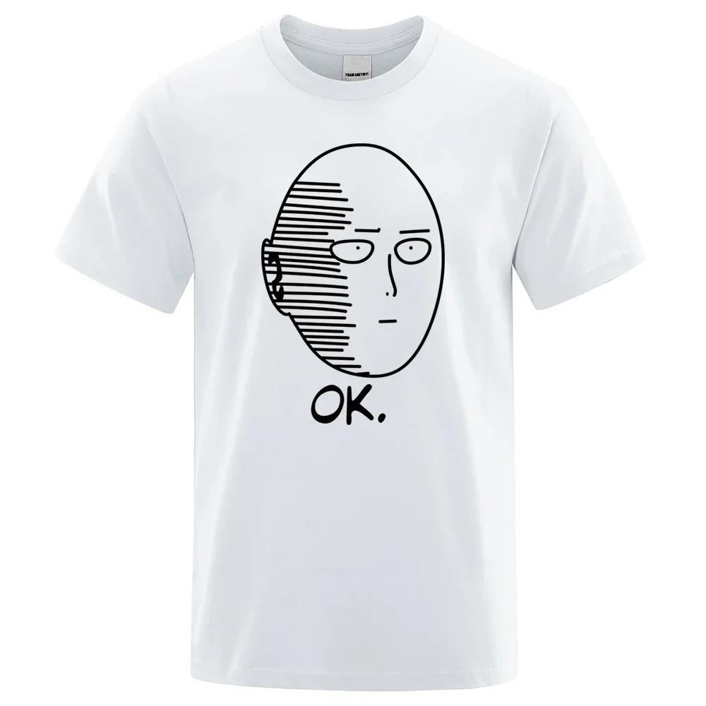 Summer One Punch Man Saitama Teacher Character Harajuku Man T-shirt Short-sleeved Anime Fashion Top