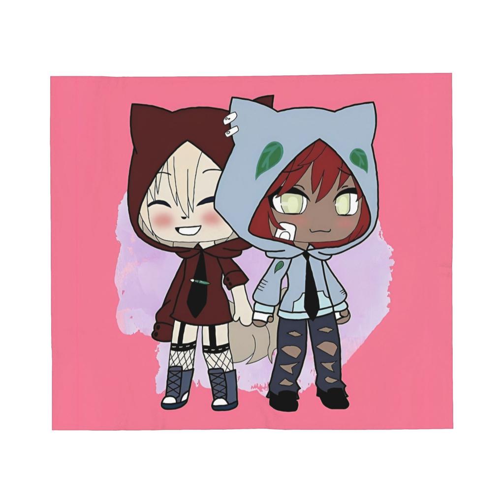 Плед Gacha Life Club Girls Dolls Фланелевый С принтом Игровой Аниме Дышащий Легкий Пледы для Кровати