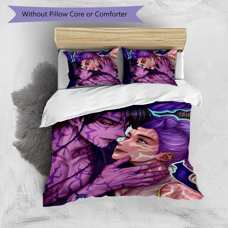 KPOP Hunter 3pcs Bedding Set Duvet Cover Closure Includes 1 Duvet Cover & 2 Pillowcases for All Seasons Bedroom Home Dorm Decor