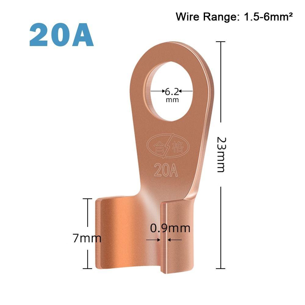 10pcs/pack 10A-80A OT Cable Connector Kit Copper OT Lugs Ring Crimp  Electric Accessory