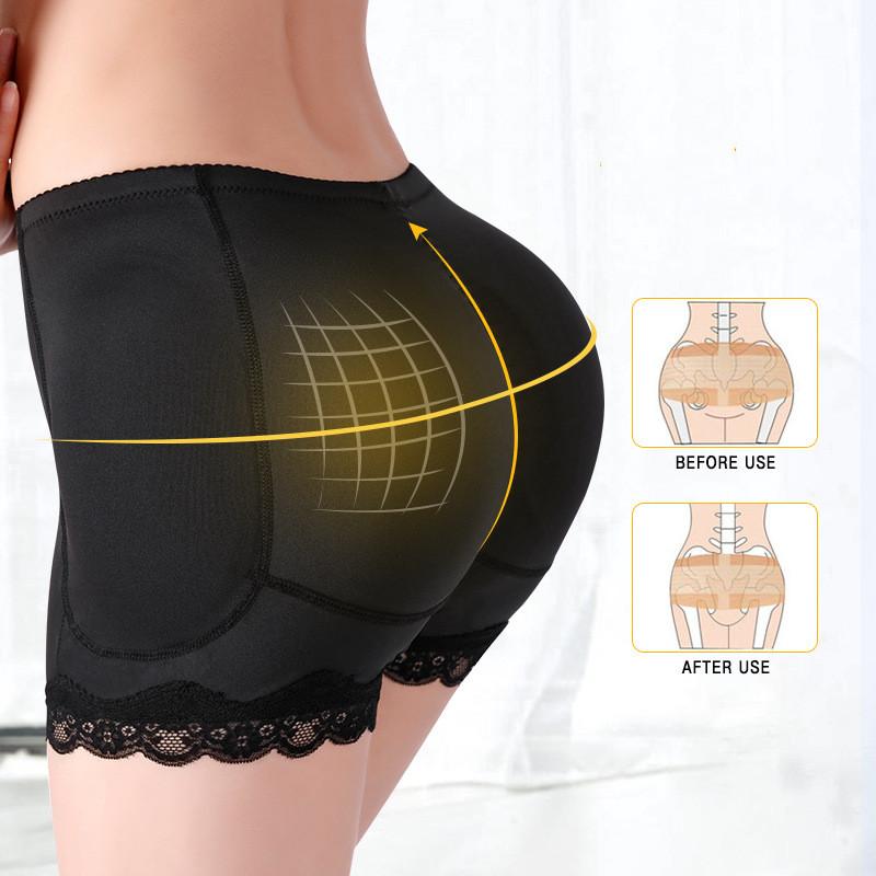 Butt Lifter Pants Women Fake Buttocks Plump Hips Large Size Body Shaping Panties Lace Fake Ass with Pad Boxer Shapewear Shorts