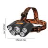 Portable 5LED Outdoor Headlamp with Built-in Battery,Rechargeable, Work Light Headlamp for Traveling Camping Fishing Hunting