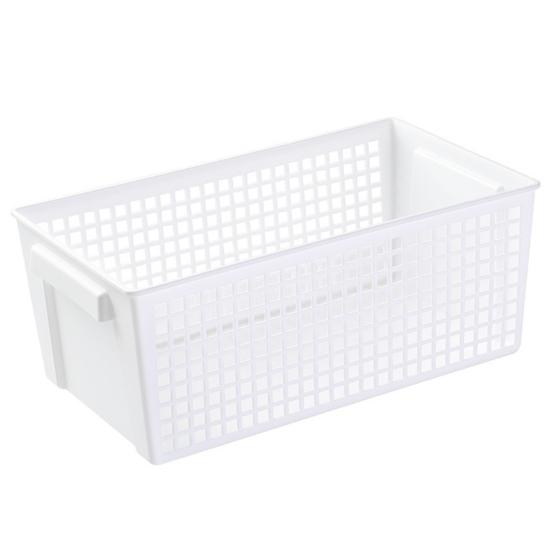 Desktop Storage Box with Handle Large Capacity Strong Load-bearing Hollow Ventilated Drying Storage Basket Makeup Container