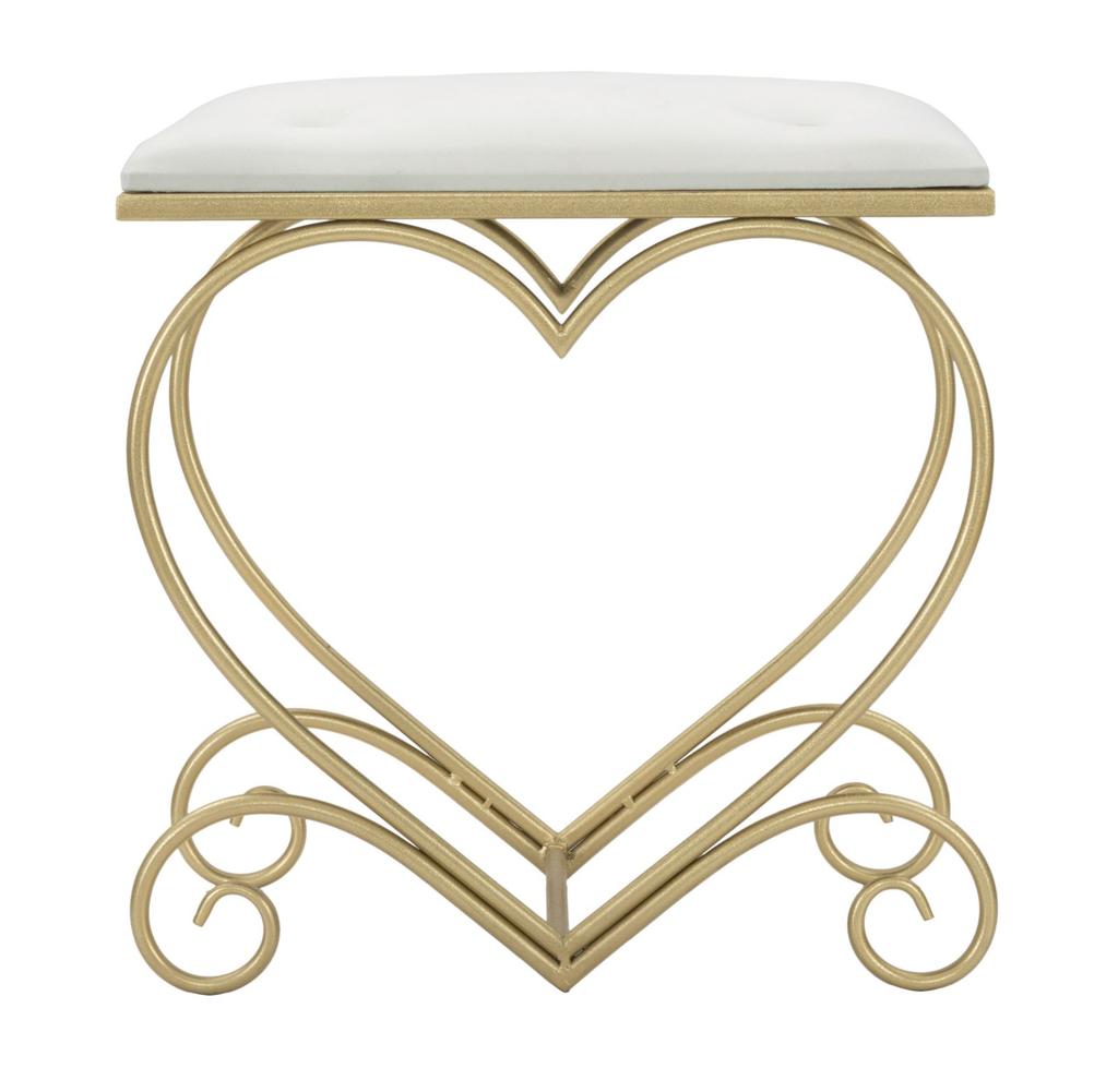 Stool Heart Crema Cm 50X37,5X51,5