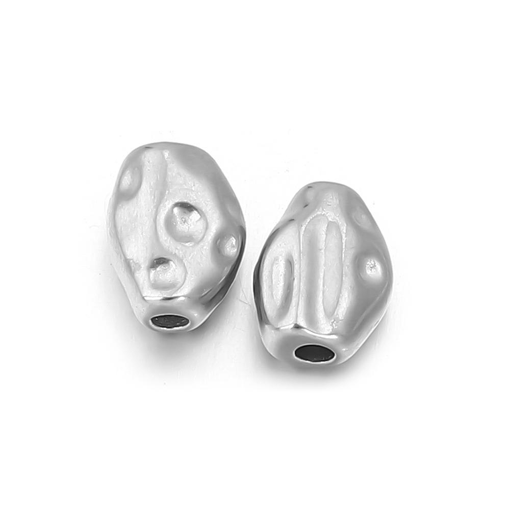 5-10pcs/lot Stainless Steel Spacer Beads Irregular Shape Big Hole Loose Bead For DIY Charms Bracelet Necklace Making Accessories