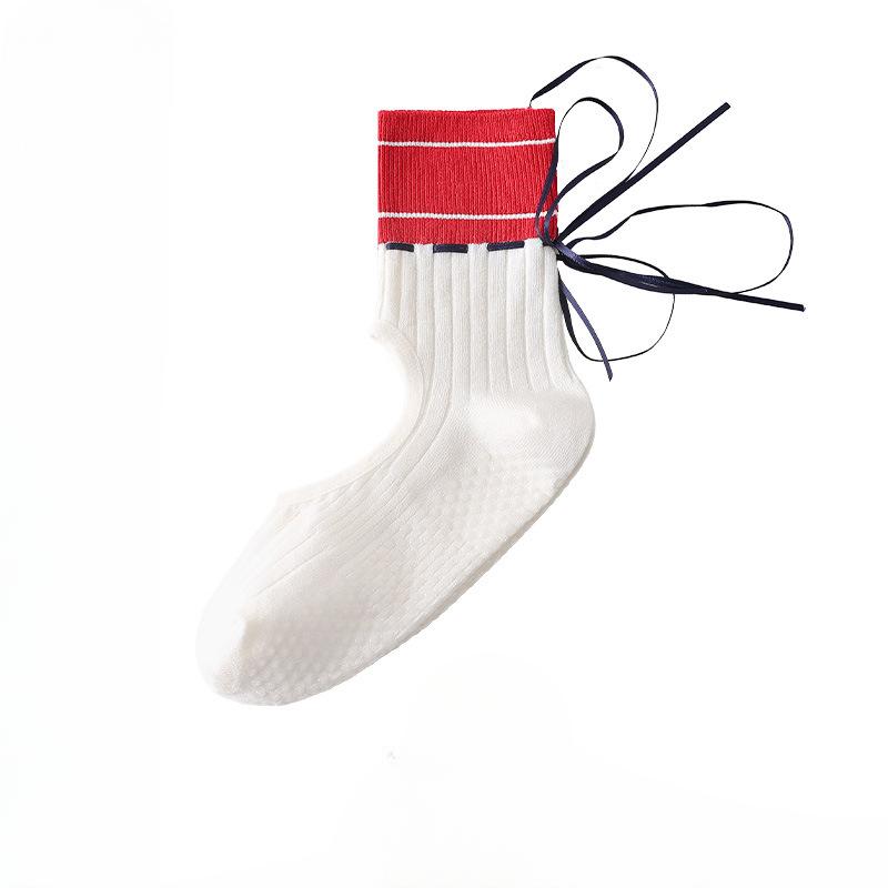 Женские профессиональные носки для йоги и пилатеса с открытой спиной, на завязках, влагоотводящие, нескользящие, бесшовные, для пола